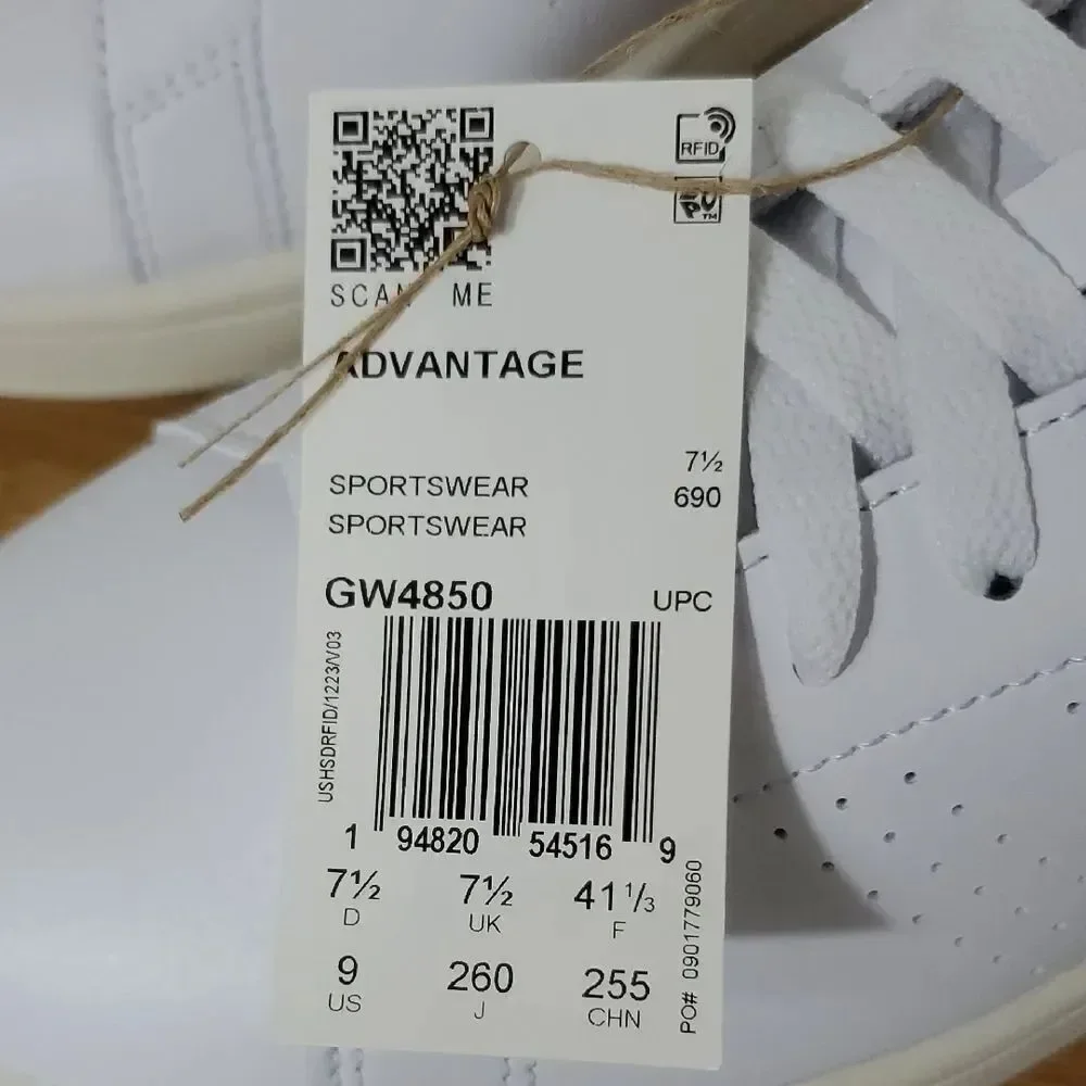 adidas Advantage Cloud White Leopard Print Tennis Sneakers Women's 9 NIB